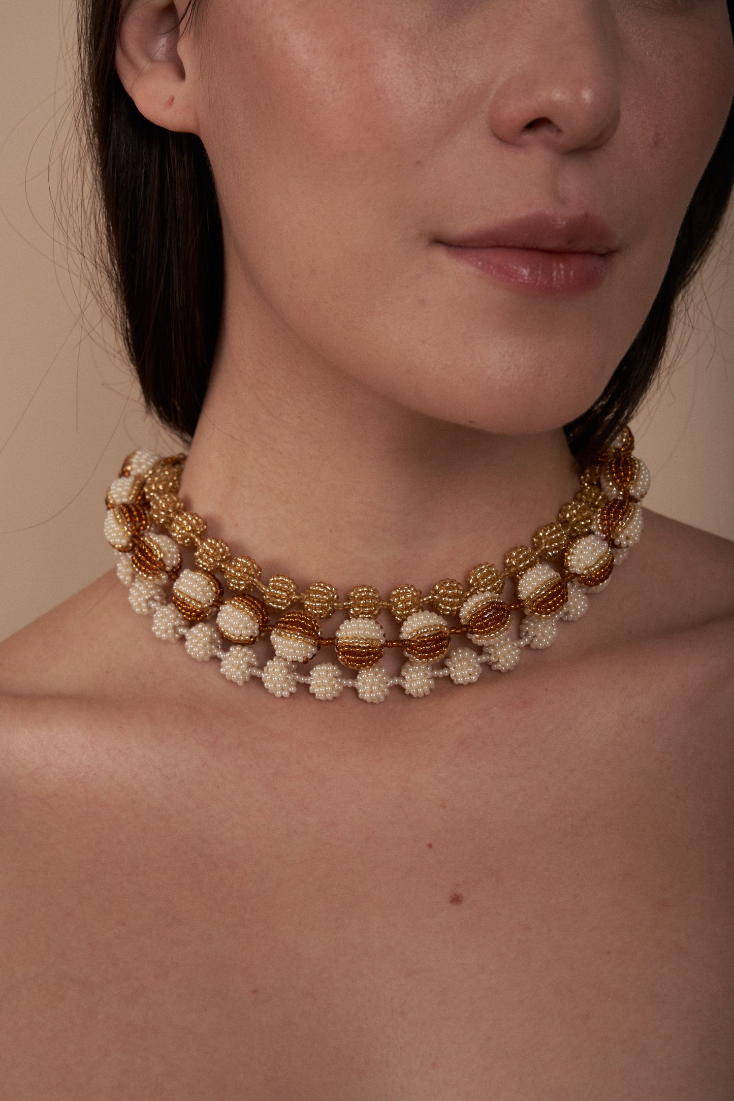 Beige & Ocher Juana Necklace