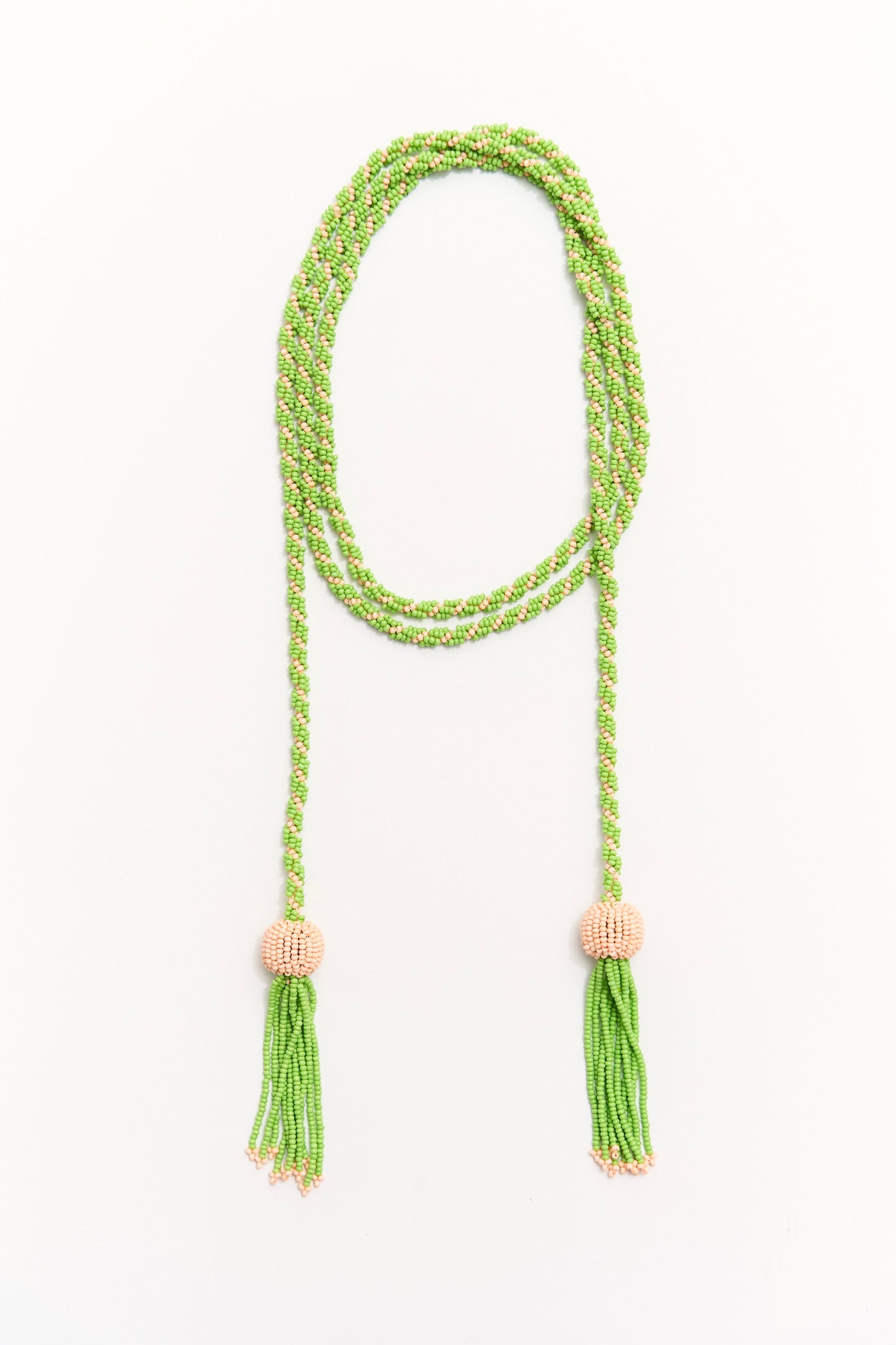 Amara Necklace In Green & Soft Pink
