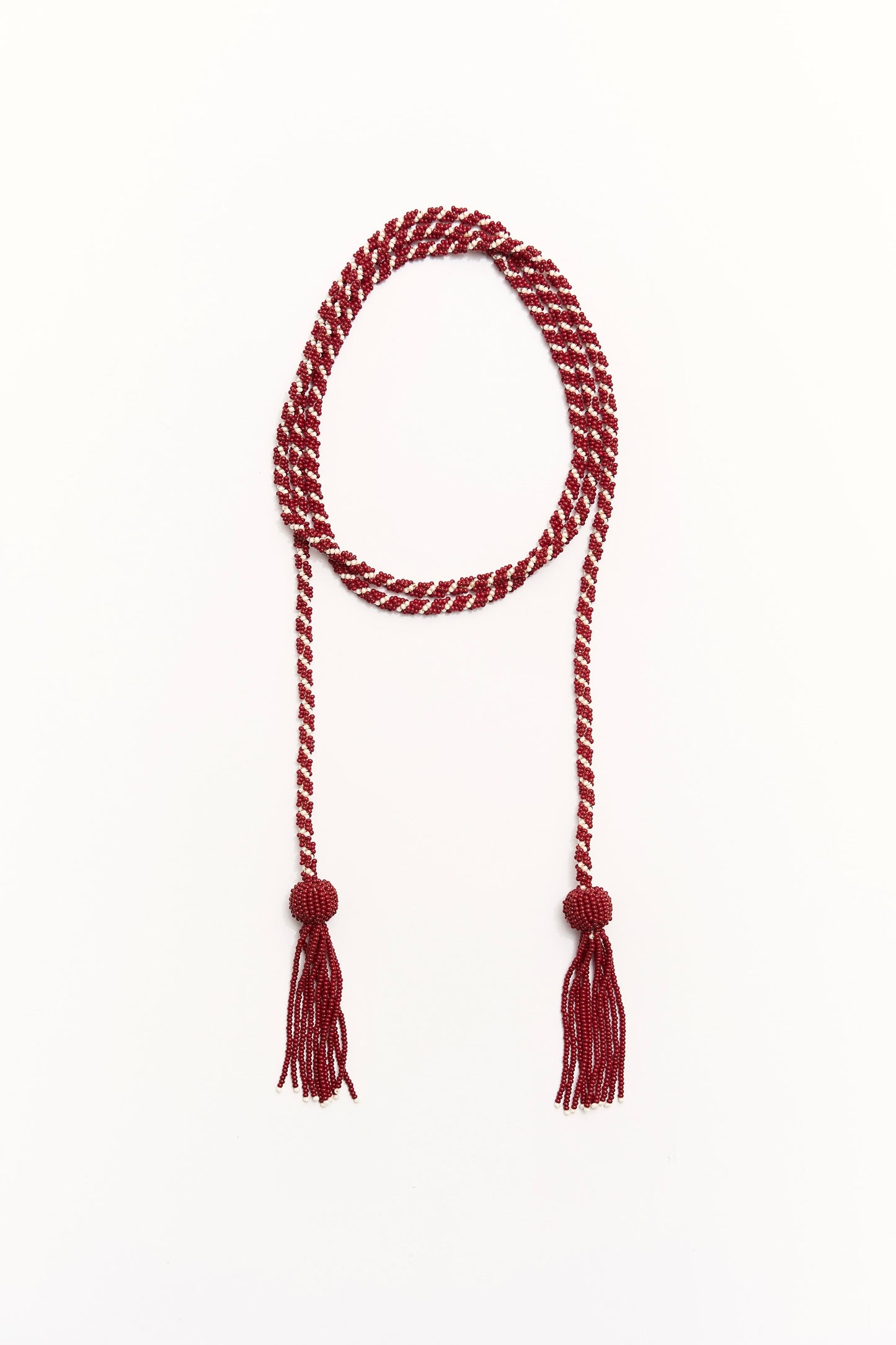 Amara Necklace In Wine & Beige
